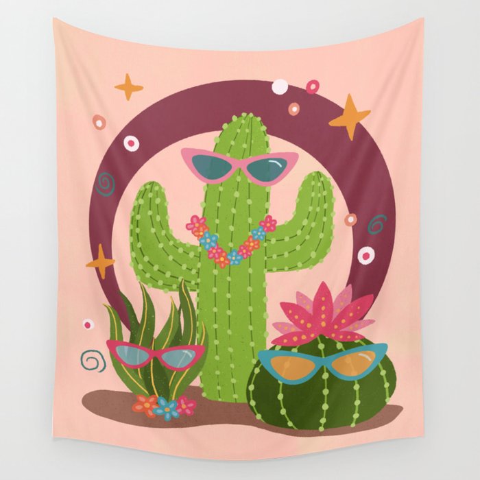 Cactus fiesta Wall Tapestry Gallery Image 4
