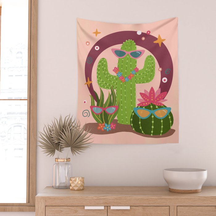 Cactus fiesta Wall Tapestry Gallery Image 2