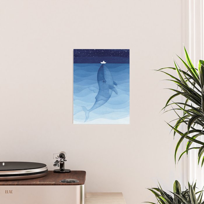 Whale blue ocean Poster Gallery Image 2