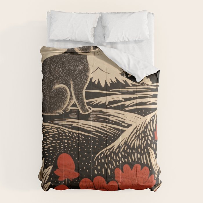 Red Tulip Moon Rise Bunny Comforter Gallery Image 6