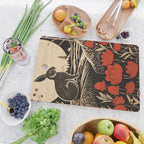 Red Tulip Moon Rise Bunny Cutting Board Gallery Image 2