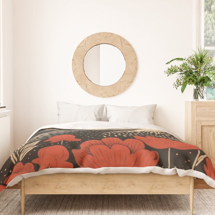 Red Tulip Moon Rise Bunny Duvet Cover Gallery Image 3