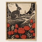 Red Tulip Moon Rise Bunny Serving Tray Gallery Image 1