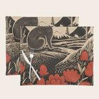 Red Tulip Moon Rise Bunny Placemat Gallery Image 1