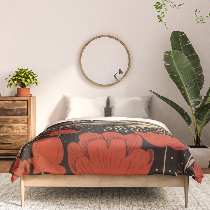 Red Tulip Moon Rise Bunny Comforter Gallery Image 3