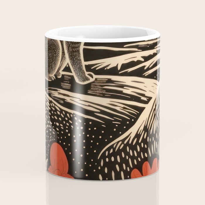 Red Tulip Moon Rise Bunny Coffee Mug Gallery Image 4