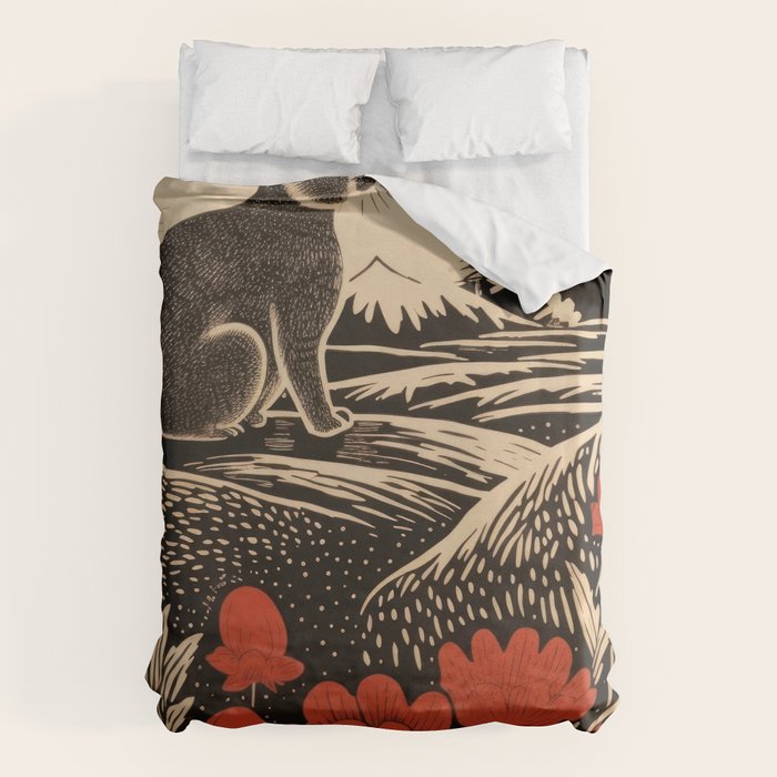 Red Tulip Moon Rise Bunny Duvet Cover Gallery Image 6