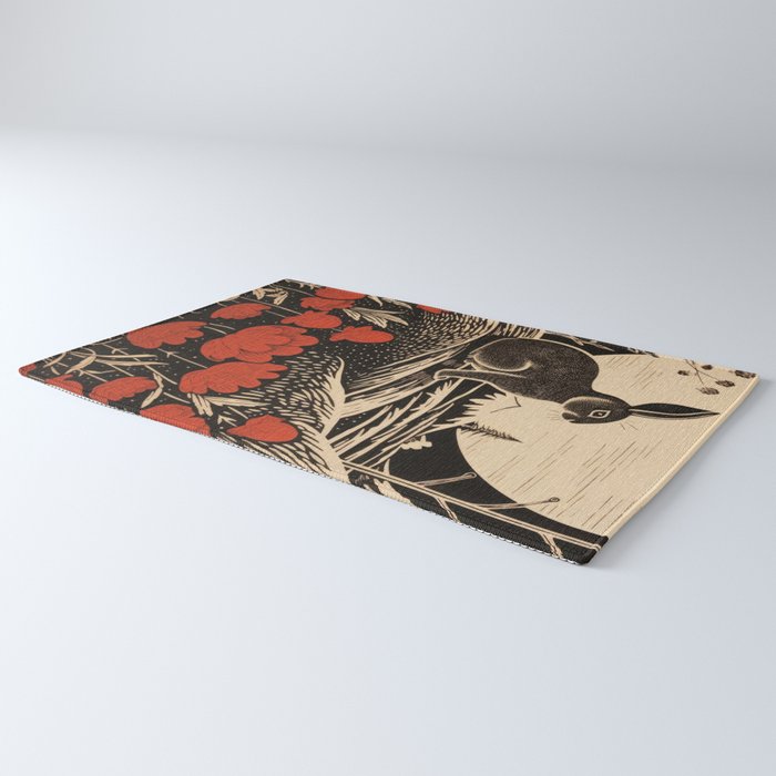 Red Tulip Moon Rise Bunny Rug Gallery Image 3