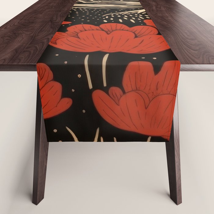 Red Tulip Moon Rise Bunny Table Runner Gallery Image 1