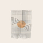 Geometric Lines in Black and Beige 14 (Rainbow and Sun Abstraction) Wall Hanging Gallery Image 1