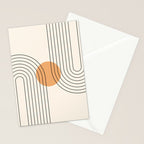 Geometric Lines in Black and Beige 14 (Rainbow and Sun Abstraction) Stationery Card Gallery Image 2