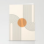 Geometric Lines in Black and Beige 14 (Rainbow and Sun Abstraction) Stationery Card Gallery Image 2