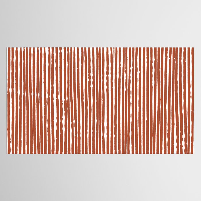 Rustic, Abstract Stripes Pattern in Terracotta Tablecloth Gallery Image 2