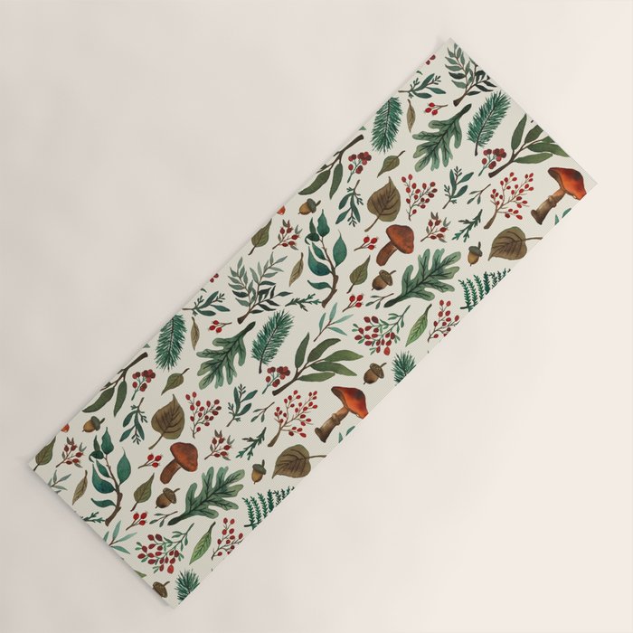 Mushroom Forest Pattern Yoga Mat Gallery Image 1