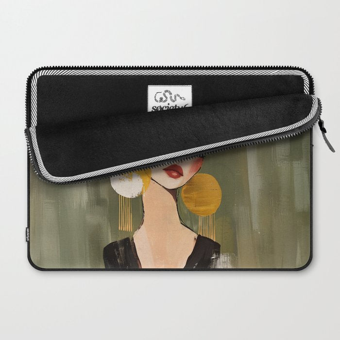 Golden Silence Modern Muse Laptop Sleeve Gallery Image 2