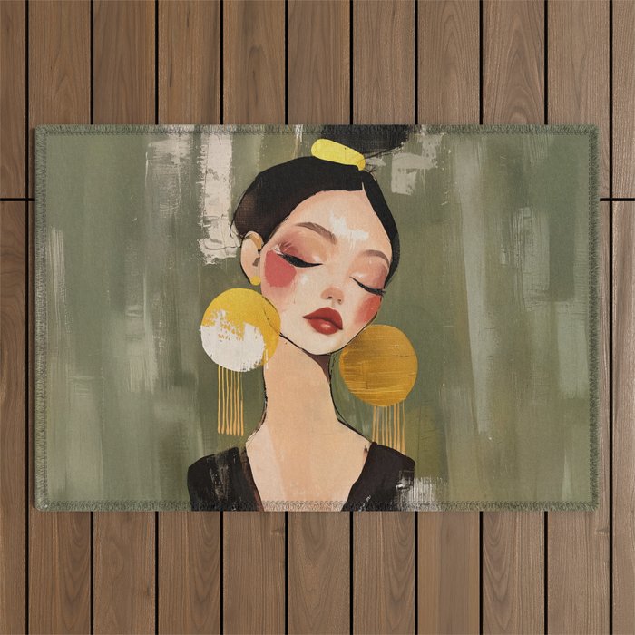 Golden Silence Modern Muse Outdoor Rug Gallery Image 1