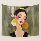 Golden Silence Modern Muse Wall Tapestry Gallery Image 4