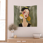 Golden Silence Modern Muse Wall Tapestry Gallery Image 2