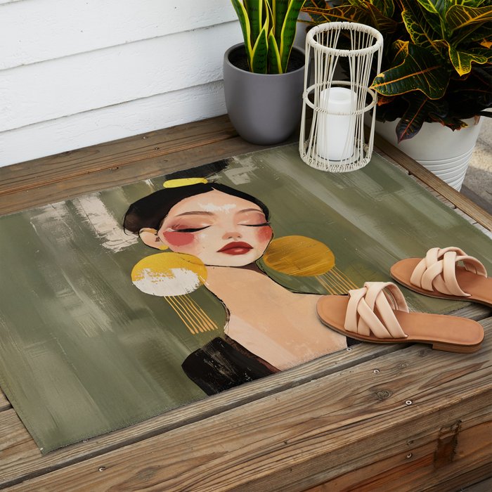 Golden Silence Modern Muse Outdoor Rug Gallery Image 2