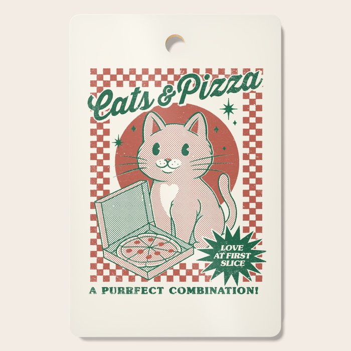 Cats and Pizza Cutting Board Gallery Image 1