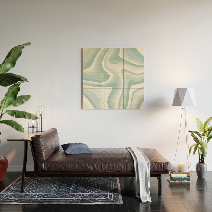 Abstract Wavy Stripes LXVI Wood Wall Art Gallery Image 2
