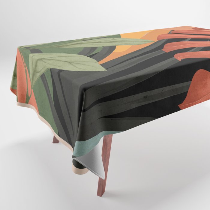 Abstract Art Tropical Leaves 109 Tablecloth Gallery Image 1