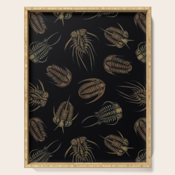 Trilobites - Marine Fossil Pattern Serving Tray Gallery Image 1