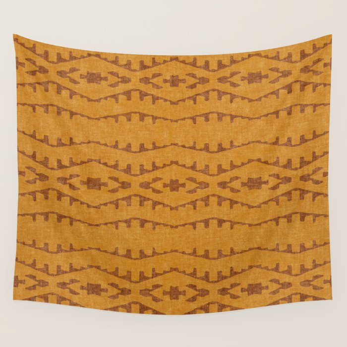 Country Western Pattern in Yellow Wall Tapestry Gallery Image 4