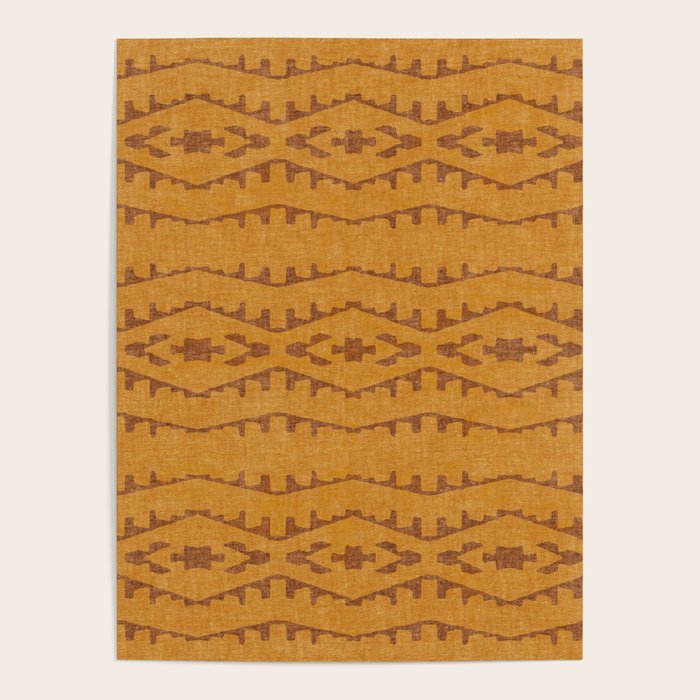 Country Western Pattern in Yellow Poster Gallery Image 1