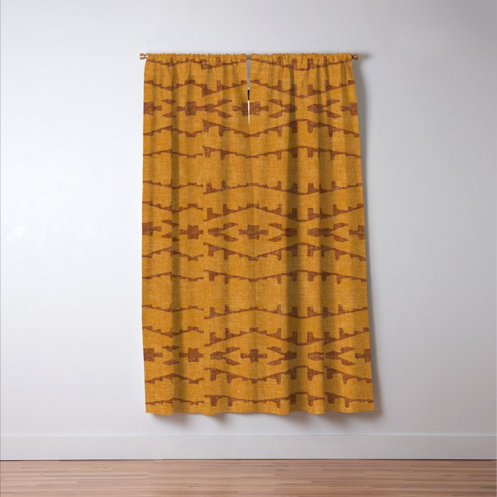 Country Western Pattern in Yellow Window Curtain Gallery Image 3