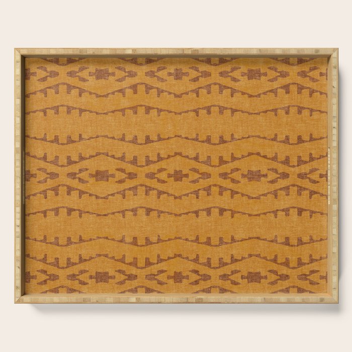 Country Western Pattern in Yellow Serving Tray Gallery Image 1