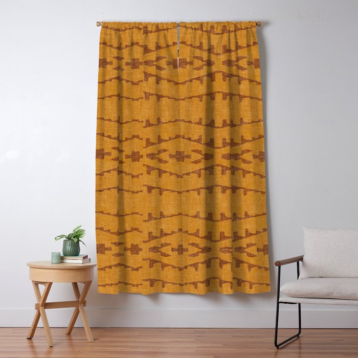 Country Western Pattern in Yellow Window Curtain Gallery Image 1