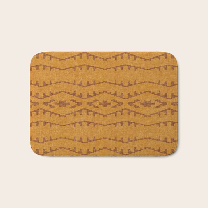 Country Western Pattern in Yellow Bath Mat Gallery Image 1