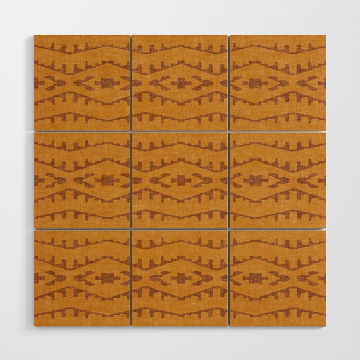 Country Western Pattern in Yellow Wood Wall Art Gallery Image 1