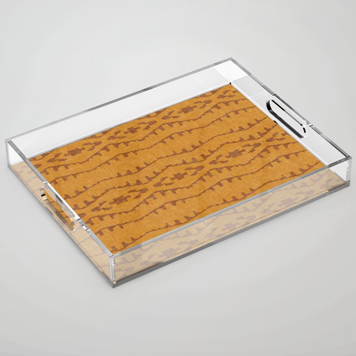 Country Western Pattern in Yellow Acrylic Tray Gallery Image 1