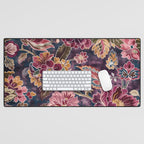 Exotic Plum Bohemian Floral Desk Mat Gallery Image 1