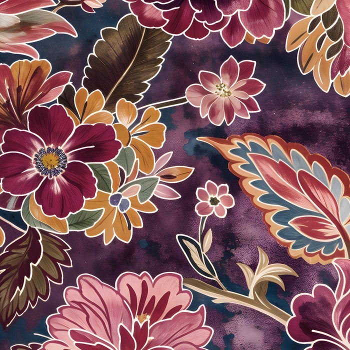 Exotic Plum Bohemian Floral Coffee Mug Gallery Image 2