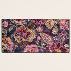 Exotic Plum Bohemian Floral Desk Mat Gallery Image 3