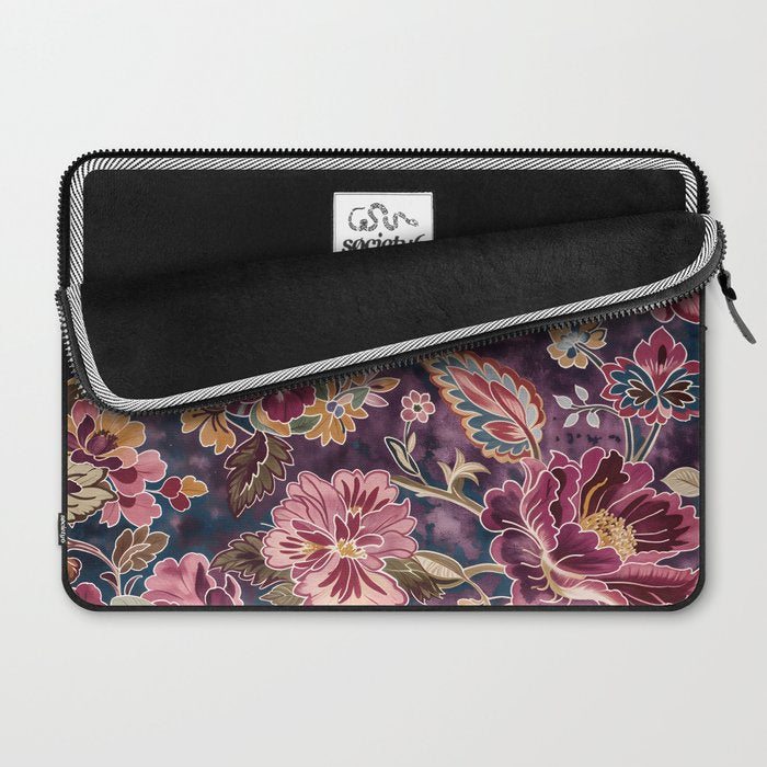 Exotic Plum Bohemian Floral Laptop Sleeve Gallery Image 2
