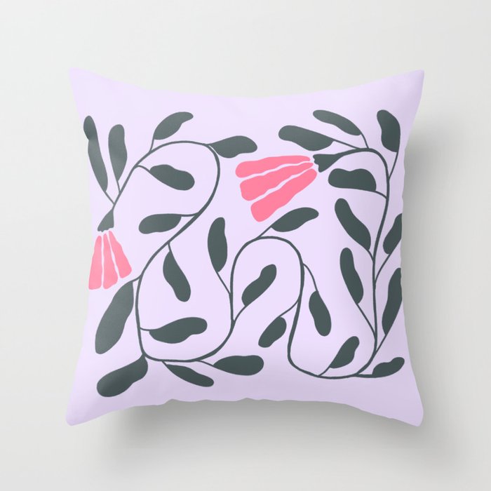 Abstract Tulips and Foliage  Throw Pillow Gallery Image 1