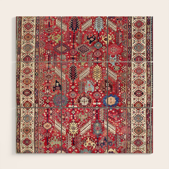 Shekarlu Qashqaâi Fars Southwest Persian Carpet Print Wood Wall Art Gallery Image 1