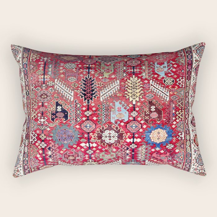 Shekarlu Qashqaâi Fars Southwest Persian Carpet Print Rectangular Pillow Gallery Image 1