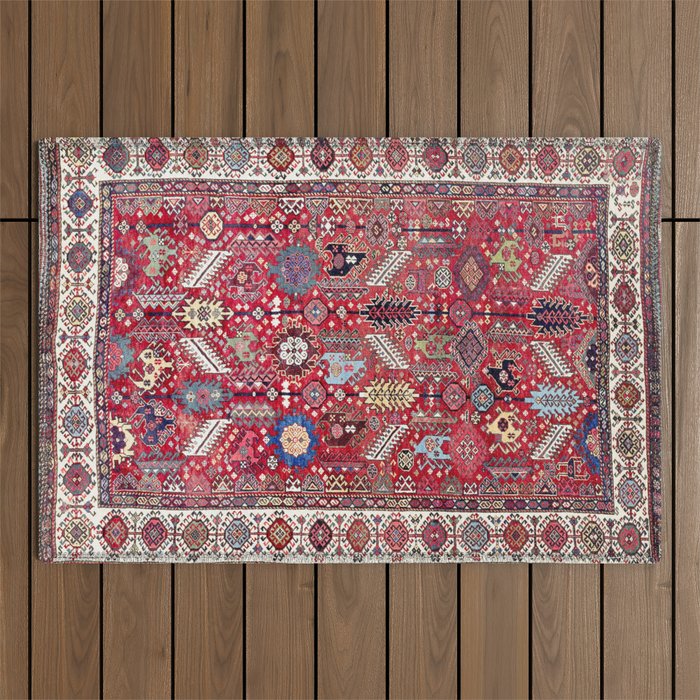 Shekarlu Qashqaâi Fars Southwest Persian Carpet Print Outdoor Rug Gallery Image 1