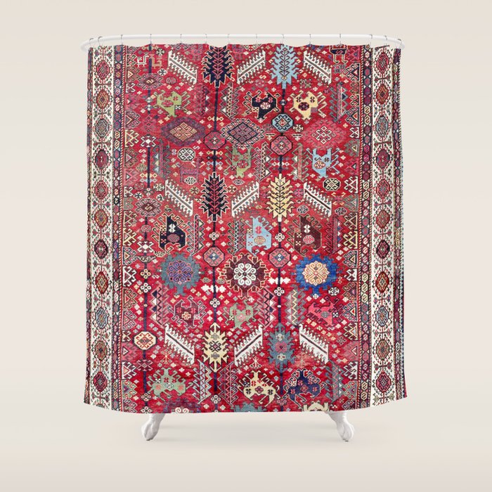 Shekarlu Qashqaâi Fars Southwest Persian Carpet Print Shower Curtain Gallery Image 1