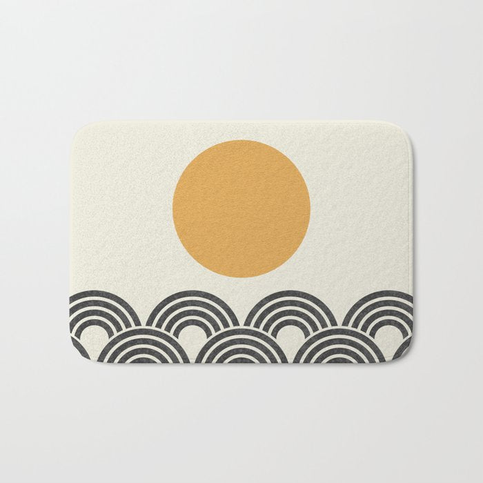Sun and Wave - Oriental Pattern Bath Mat Gallery Image 1