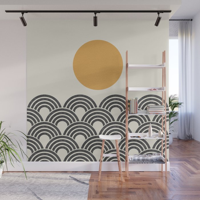Sun and Wave - Oriental Pattern Wall Mural Gallery Image 1