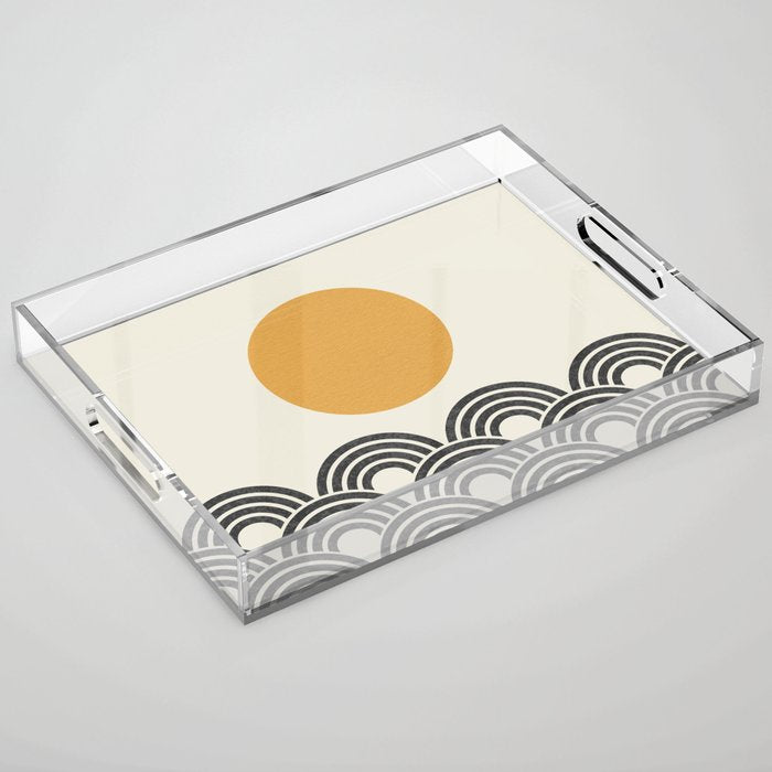 Sun and Wave - Oriental Pattern Acrylic Tray Gallery Image 1