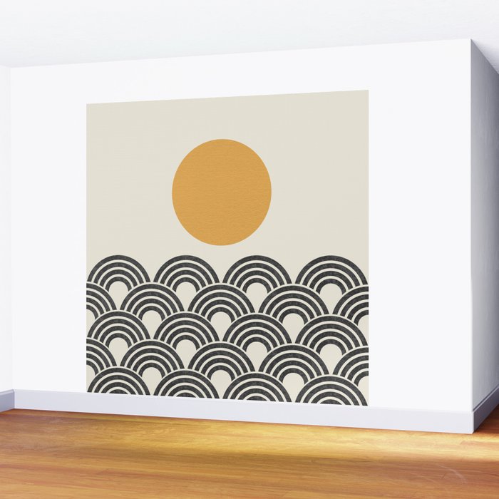 Sun and Wave - Oriental Pattern Wall Mural Gallery Image 2