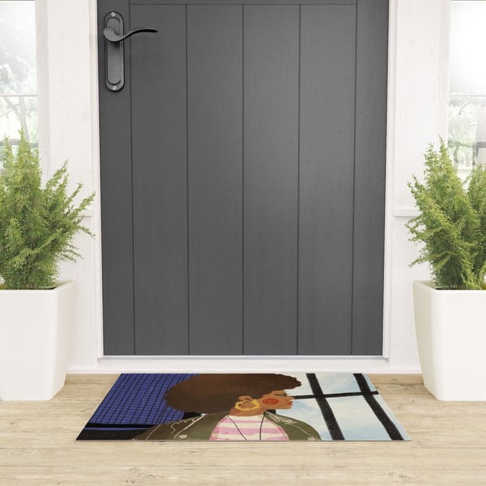 Girl with Golden Earing Welcome Mat Gallery Image 3