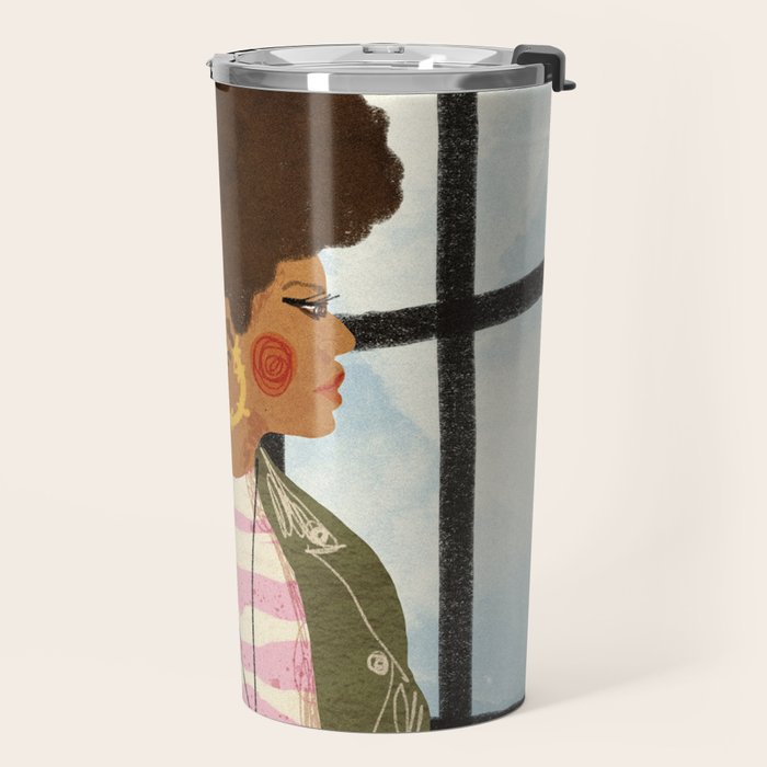 Girl with Golden Earing Travel Mug Gallery Image 2